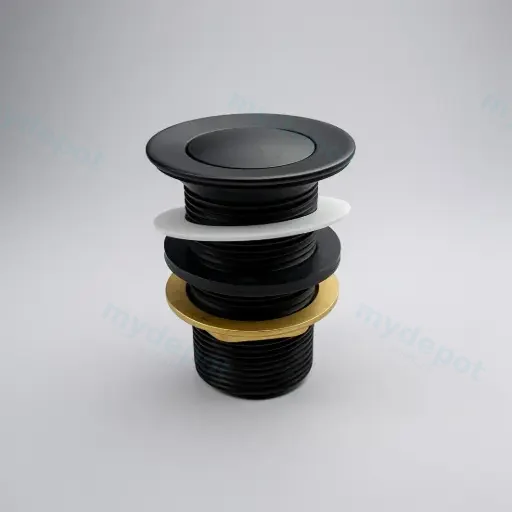 Run Matte Black 32mm Brass Pop-Up Waste No Overflow