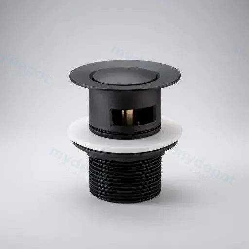 Run Matte Black 32mm Brass Pop-Up Waste With Overflow