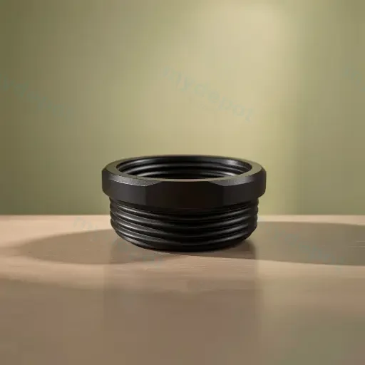 Rund Brass Bottle Trap Coupling Matte Black