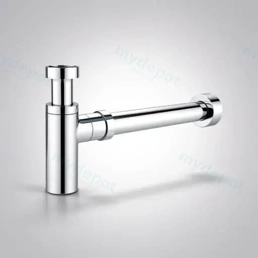 Rund Brass Bottle Trap Chrome