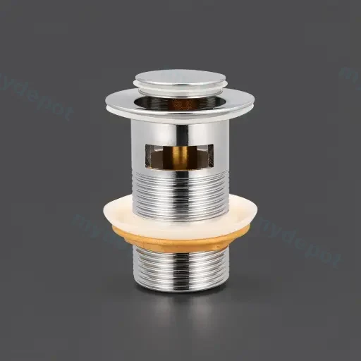 Rund Chrome 32mm Brass Pop-Up Waste With Overflow