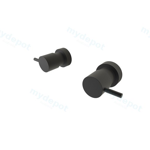 Rund Premium Dr Brass Wall Top Assembly-Quarter Turn Matte Black