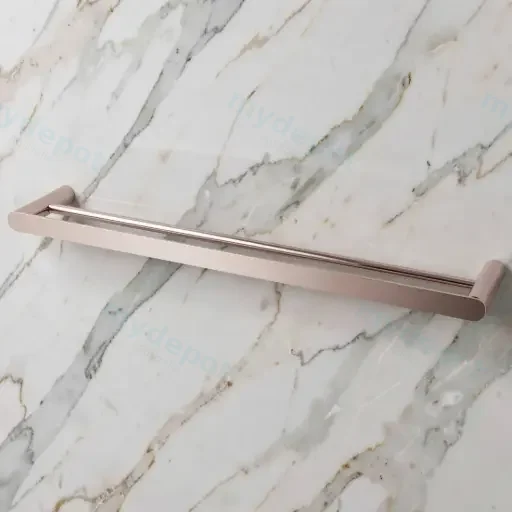 Rushy Brushed Nickel Double Towel Rail 800mm