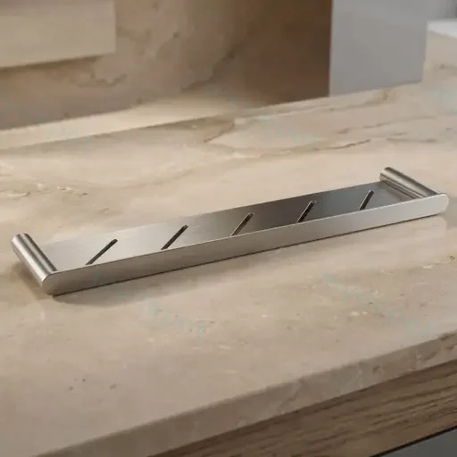 Rushy Brushed Nickel Round Stainless Steel Shelf