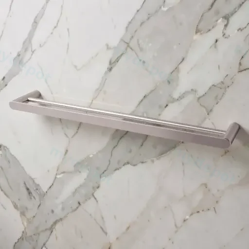 Rushy Brushed Nickel Single Towel Rail 600mm
