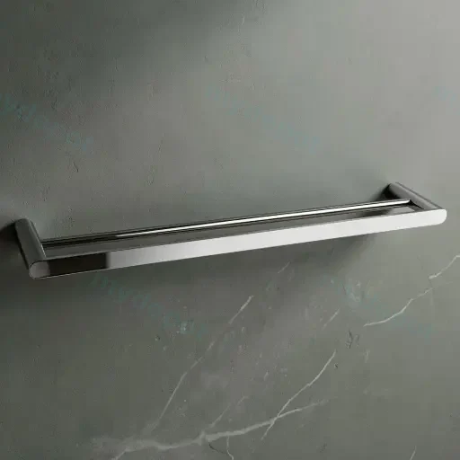 Rushy Chrome Double Towel Rail 800mm