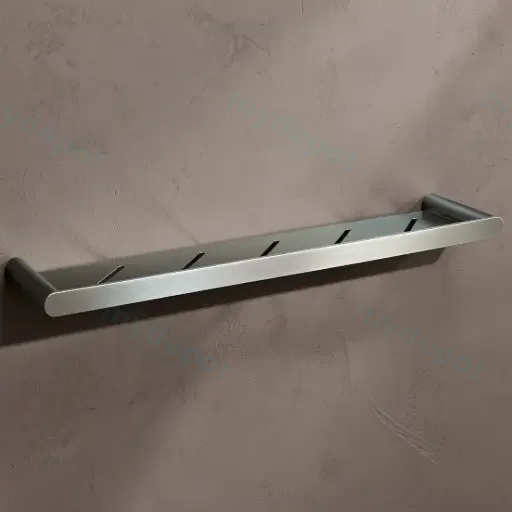 Rushy Gun Metal Grey Round Stainless Steel Shelf