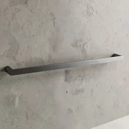 Rushy Gun Metal Grey Single Towel Rail 600mm