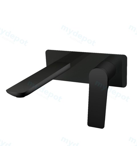 Rushy Square Black Wall Mixer with Spout(Color Up)(With Extension)
