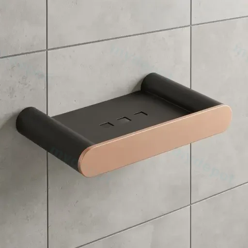 Rushy Rushy Black & Rose Gold Soap Dish Holder