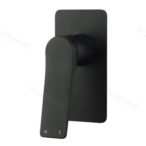 Rushy Square Black Built-in Shower Mixer(Brass)