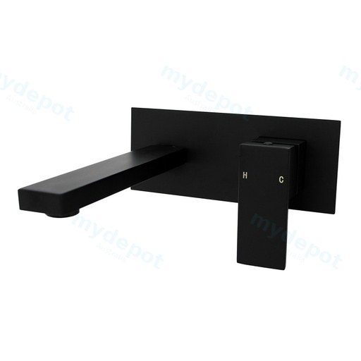 Sera Black Bathtub/Basin Wall Mixer With Spout