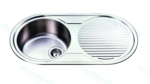 Cora Single Bowl Single Drainer Sink Abovemount One Tap Hole Left Hand Bowl 915 x 485mm(304 Stainless Steel)