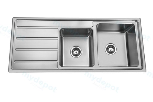 Seto 1 & 3/4 Bowl Single Drainer Sink 1160x500x215mm Right Hand Bowl(304 Stainless Steel)