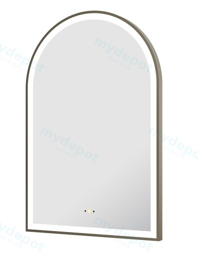 Size: 600(W)*900mm(H) Gun Metal Ellips Framed LED Mirror