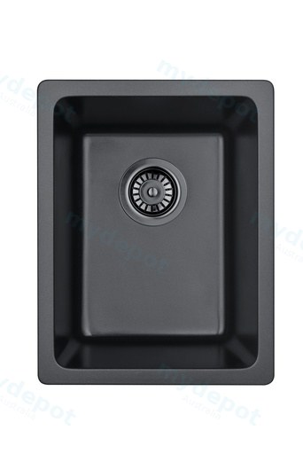 Size:350*450*235mm Bowl:400X300X235mm Matte Black Crete Granite Sink Single Bowl