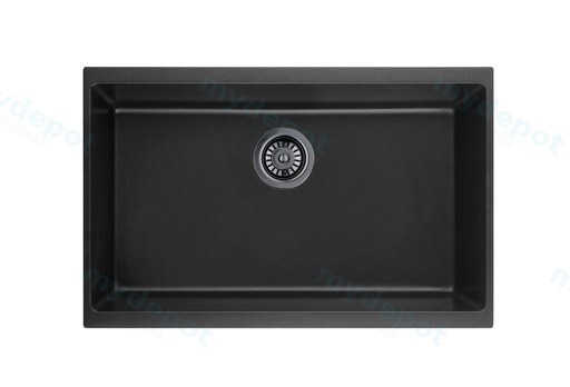 Size:730*460*207mm Bowl:398X698X207mm Matte Black Crete Granite Sink Single Bowl