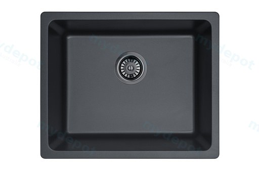 Size:550*450*235mm Bowl:499X399X235mm Matte Black Crete Granite Sink Single Bowl