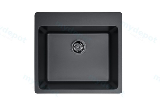 Size:550*510*235mm Bowl Size:499*398*235mm Matte Black Laufey Granite Laundry/Bar Sink
