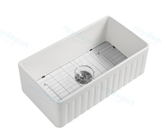 Size:835*459*254mm Bowl Size:799*423*232mm Gloss White Rocca Fine Fireclay Farm House Buttler Sink Single Bowl