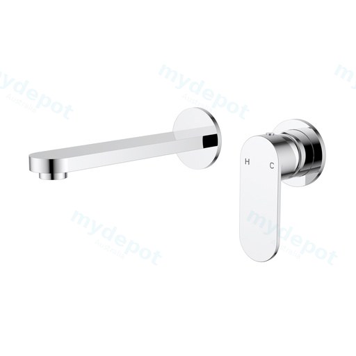 Sora SS Wall Basin Mixer Trim Kits With Separate Back Plate Chrome