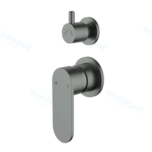 Sora SS Wall Diverter Mixer Trim Kits Gun Metal