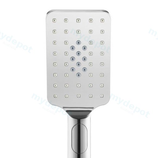 Square 3 Functions Chrome Rainfall Handheld Shower Head