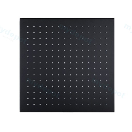 Square Black Brass Rainfall Shower Head 300mm