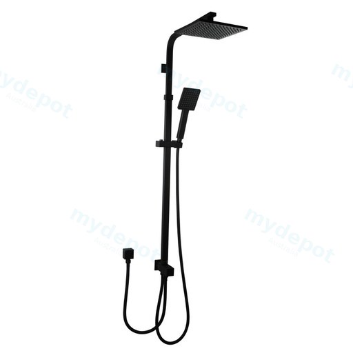 Square Black Shower Station without Shower Head and Handheld Shower