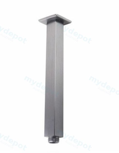 Square Brushed Nickel Ceiling Shower Arm 400mm