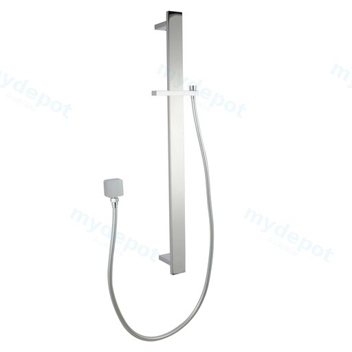 Square Chrome Sliding Shower Rail without Handheld Shower
