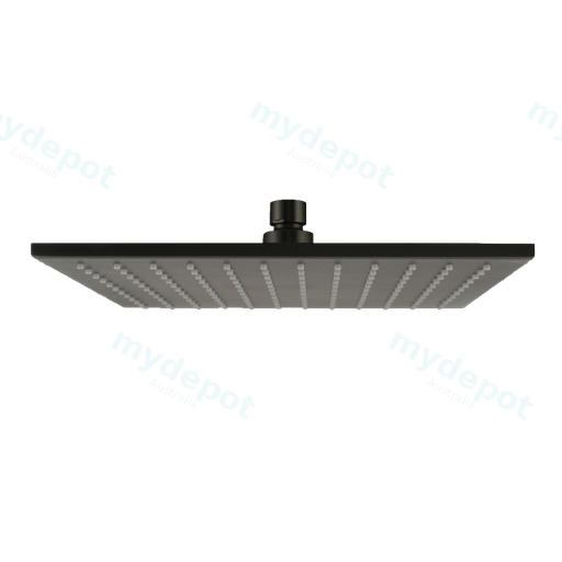 Square Gun Metal Grey Brass Rainfall Shower Head 250mm