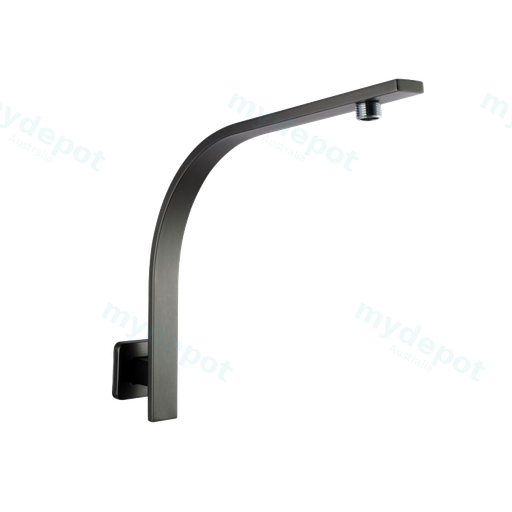 Square Gun Metal Grey Gooseneck Wall Shower Arm