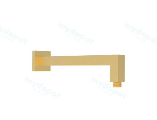 Square Horizontal Shower Arm Brushed Gold