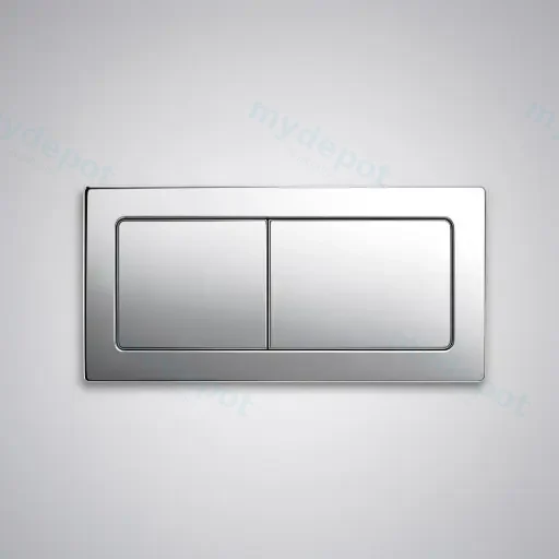 Square Press Button Chrome