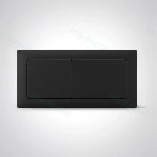 Square Press Button Matt Black