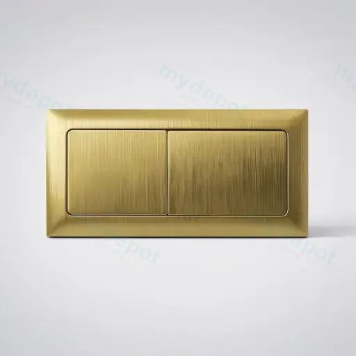 Square Press Button Brush Yellow Gold