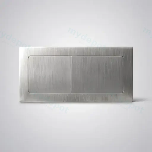 Square Press Button Brushed Nickel