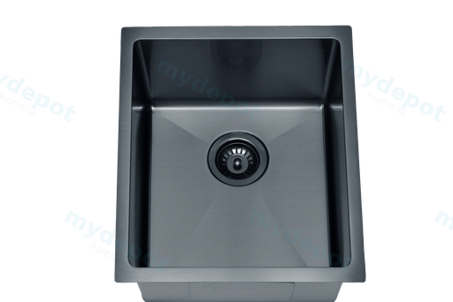 Eden Single Bowl Sink 340 x 400mm Undermount Sink (304 Stainless Steel)-Matt Black