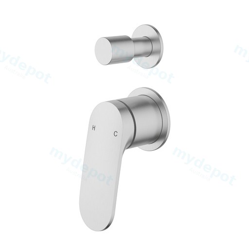 Sulu II Wall Diverter Mixer Trim Kits With Separate Cover Plate Brushed Nickel