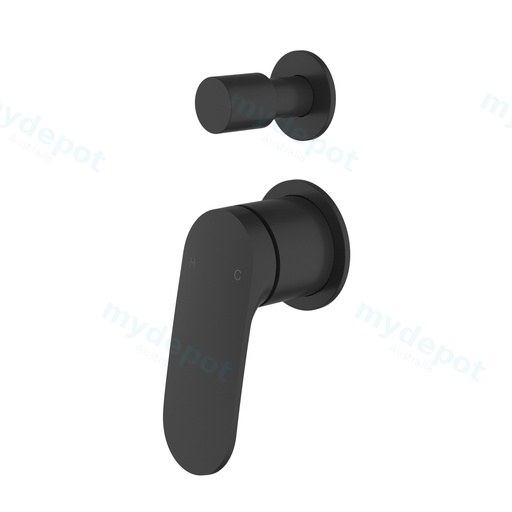 Sulu II Wall Diverter Mixer Trim Kits With Separate Cover Plate Matt Black