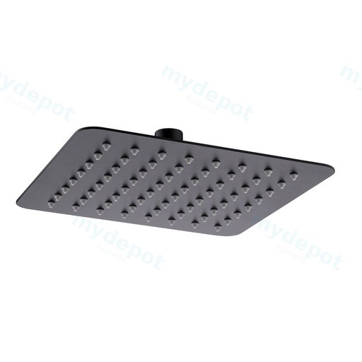 Super-slim Square Black Rainfall Shower Head 200mm