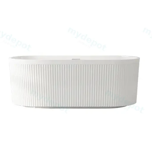 Tyler Series 1500x750x580mm Gloss White Freestanding Bathtub With Overlow