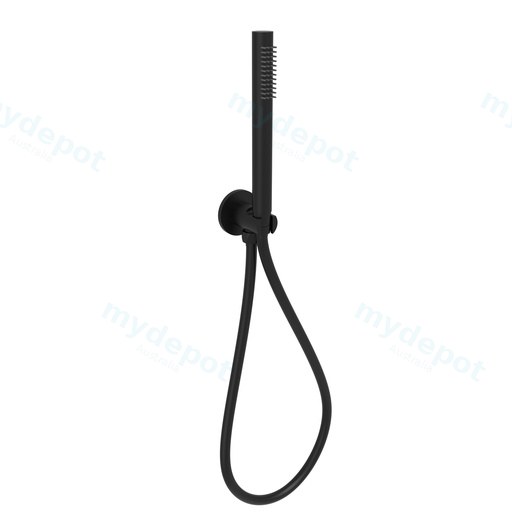 Tube Hand Shower On Wall Outlet Bracket Matt Black