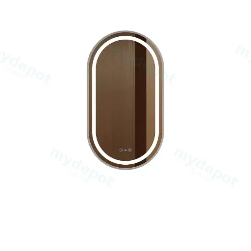 Venus Series 500x900x35mm Brushed Nickel Oval LED Mirror