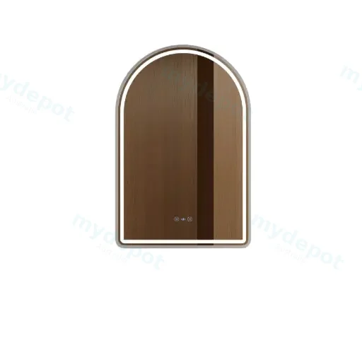 Venus Series 600x900x35mm Brushed Nickel Arch LED Mirror