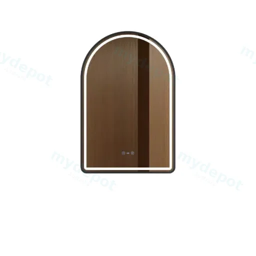 Venus Series 600x900x35mm Matt Black Arch LED Mirror