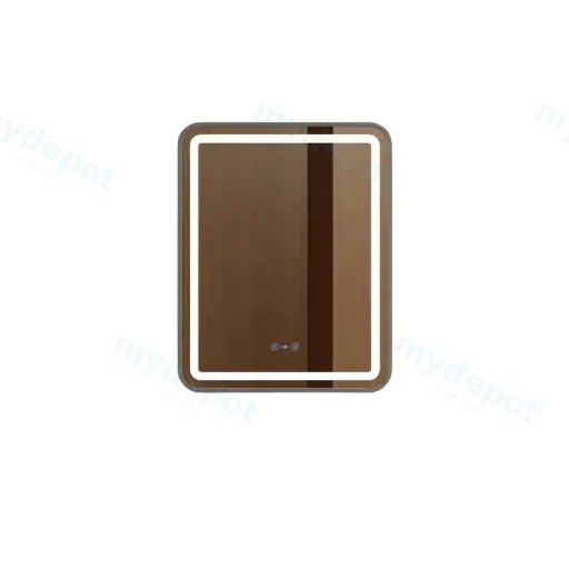 Venus Series 600x750x35mm Gun Metal Square LED Mirror