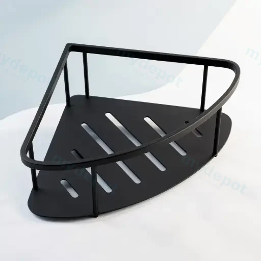 Vog Matte Black Stainless Steel Shower Shelf