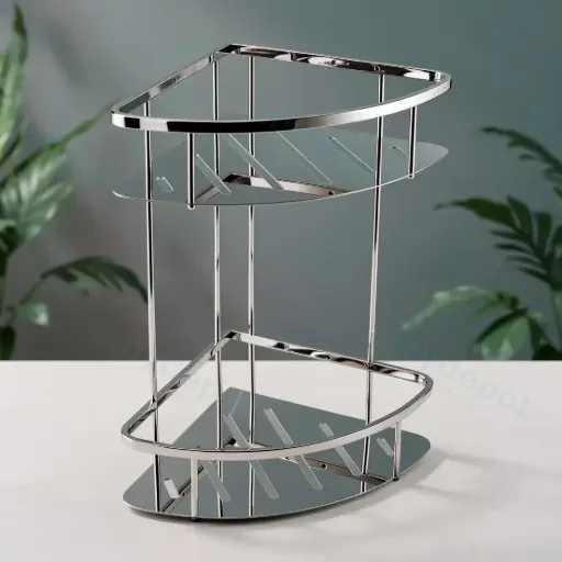 Vog Chrome Stainless Steel 2 Tier Shower Caddy Shelf